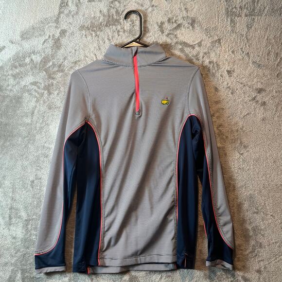 Magnolia Lane Tech Masters Quarter Zip Blue And White Stripped Size Small Golf - Picture 1 of 5